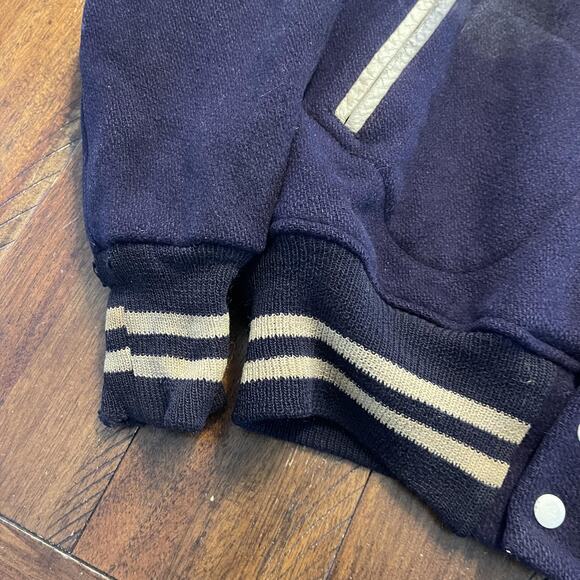 Vintage Villanova Jacket Mens Medium Blue Wool Varsity Letterman Striped 60s 70s - Picture 6 of 16